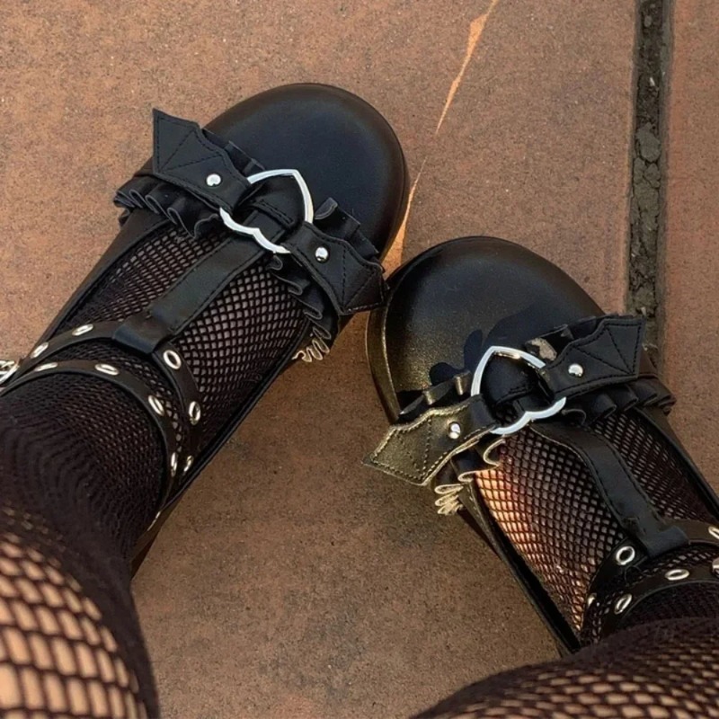 Women'S Shoes Round Toe - Yeni Tatlı Kalp Toka Takozlar Mary