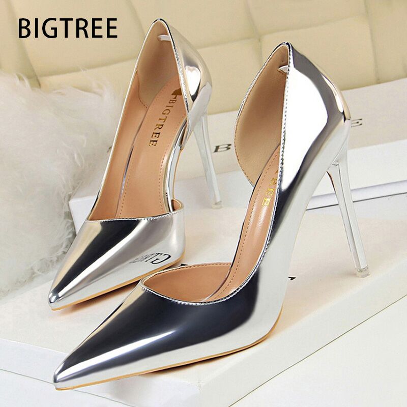 Patent Leather Pump - BIGTREE Ayakkabılar Seksi Kadın Topuklu Ayakkabılar