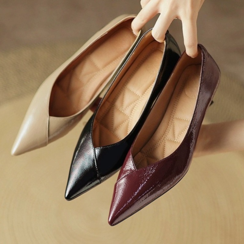 Patent Leather Pump - Slip-on Rugan Tek Ayakkabı Sonbahar Yeni