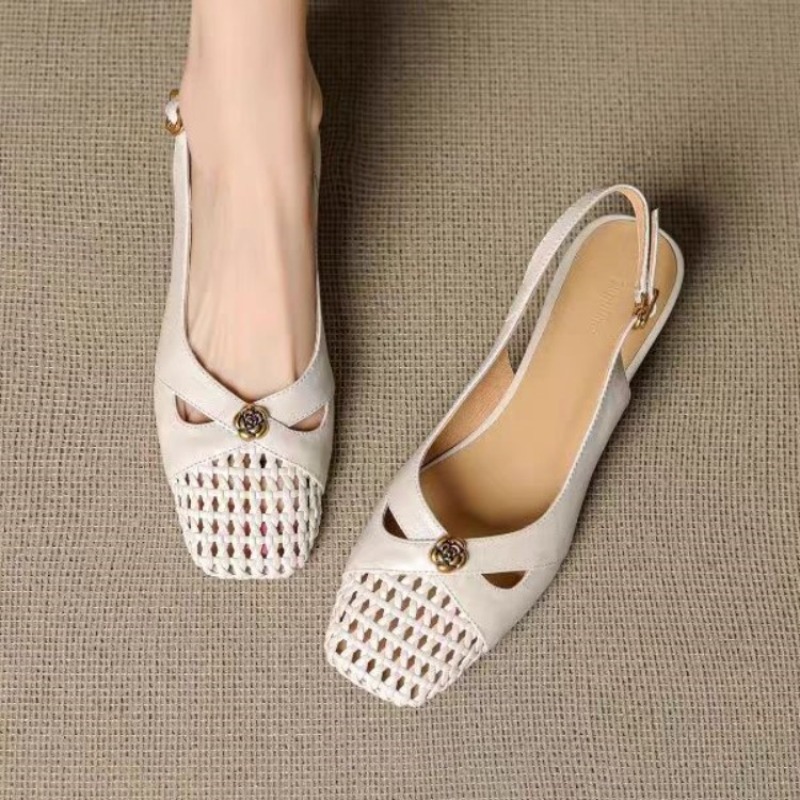 Women Shoes With Heels - Kadın Fransız tarzı kapalı burunlu sandaletler,