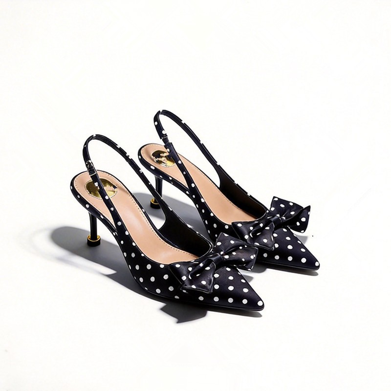 Women'S Shoes Kitten Heels - Kadın Puantiyeli Yüksek Topuklu Sandalet 2026