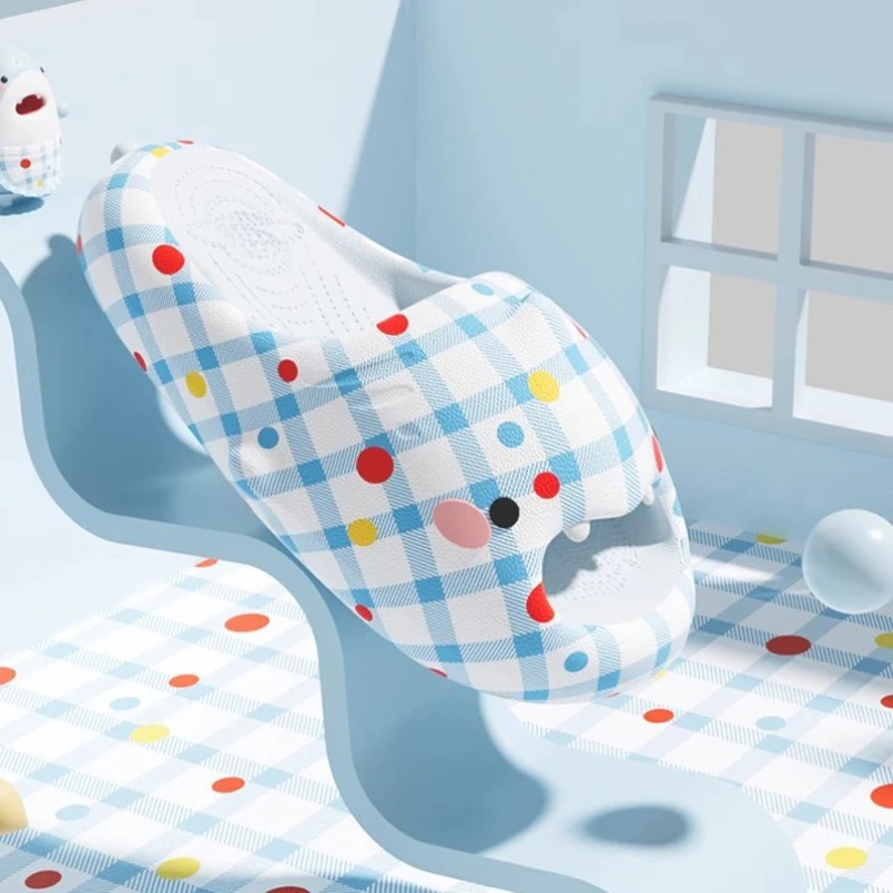 Women'S Shoes Cloud - Köpekbalığı Terlikleri Erkek Ekose Desenli Slaytlar
