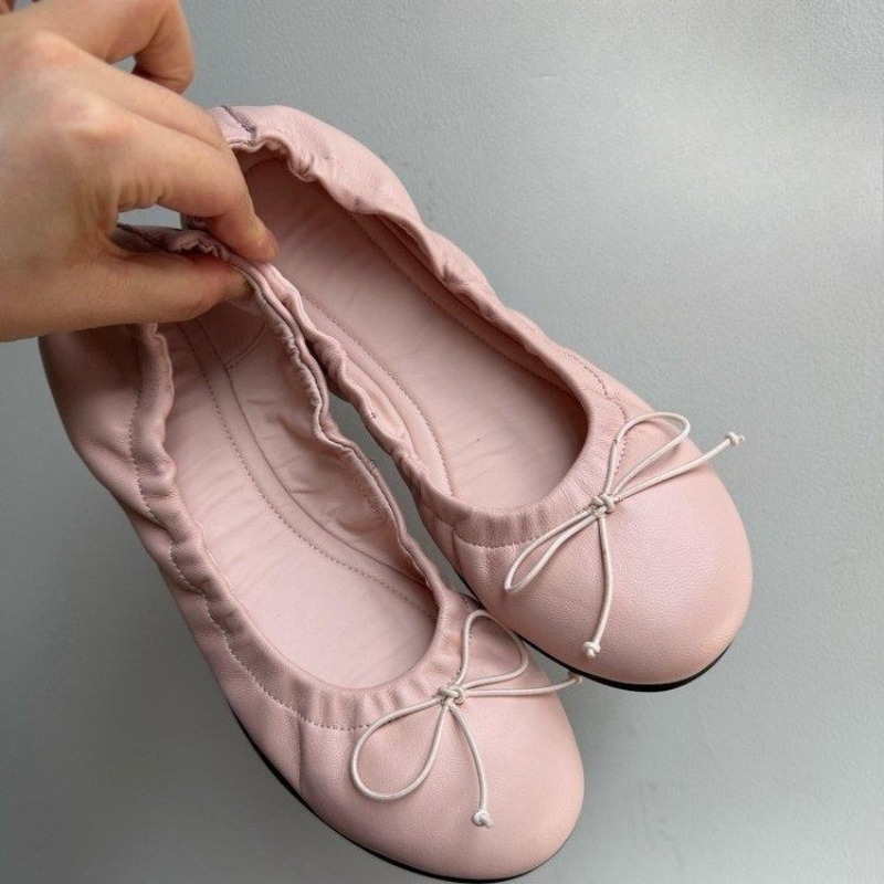 Women'S Shoes Round Toe - 2026 Yumuşak Tabanlı Fiyonklu Askılı Yuvarlak