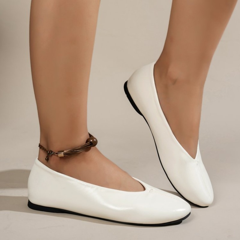 Women Shoes With Heels - Konfor Yuvarlak Burun Sığ Ayakkabı Kadın