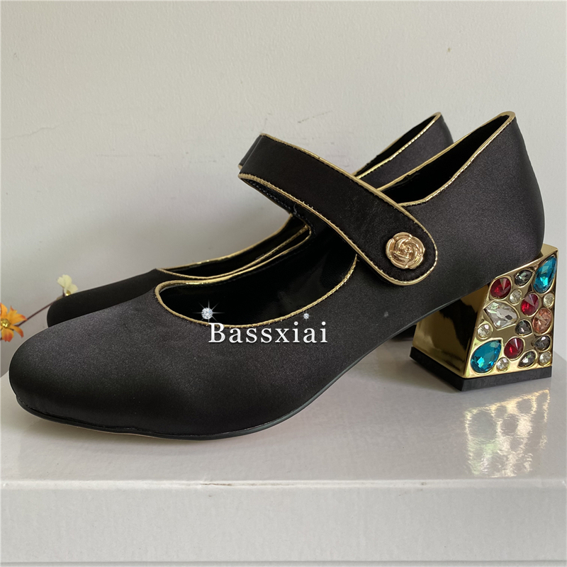 Renkli Elmas Kare Yüksek Topuk - Patent Leather Pump incelemesi ve fiyatı