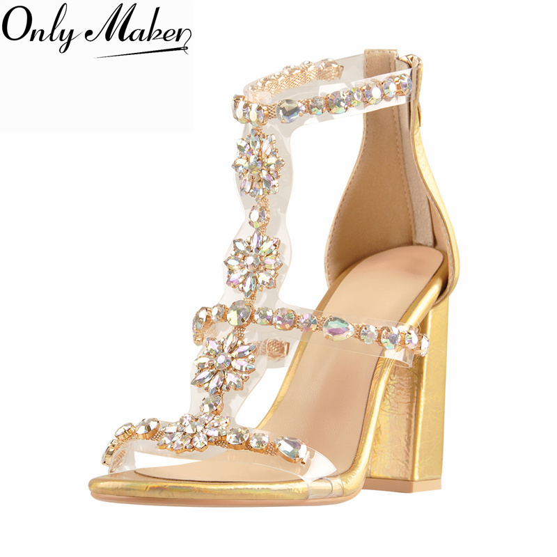 Onlymaker Kadın Altın Taklidi  - Clear Strap Heel incelemesi ve fiyatı