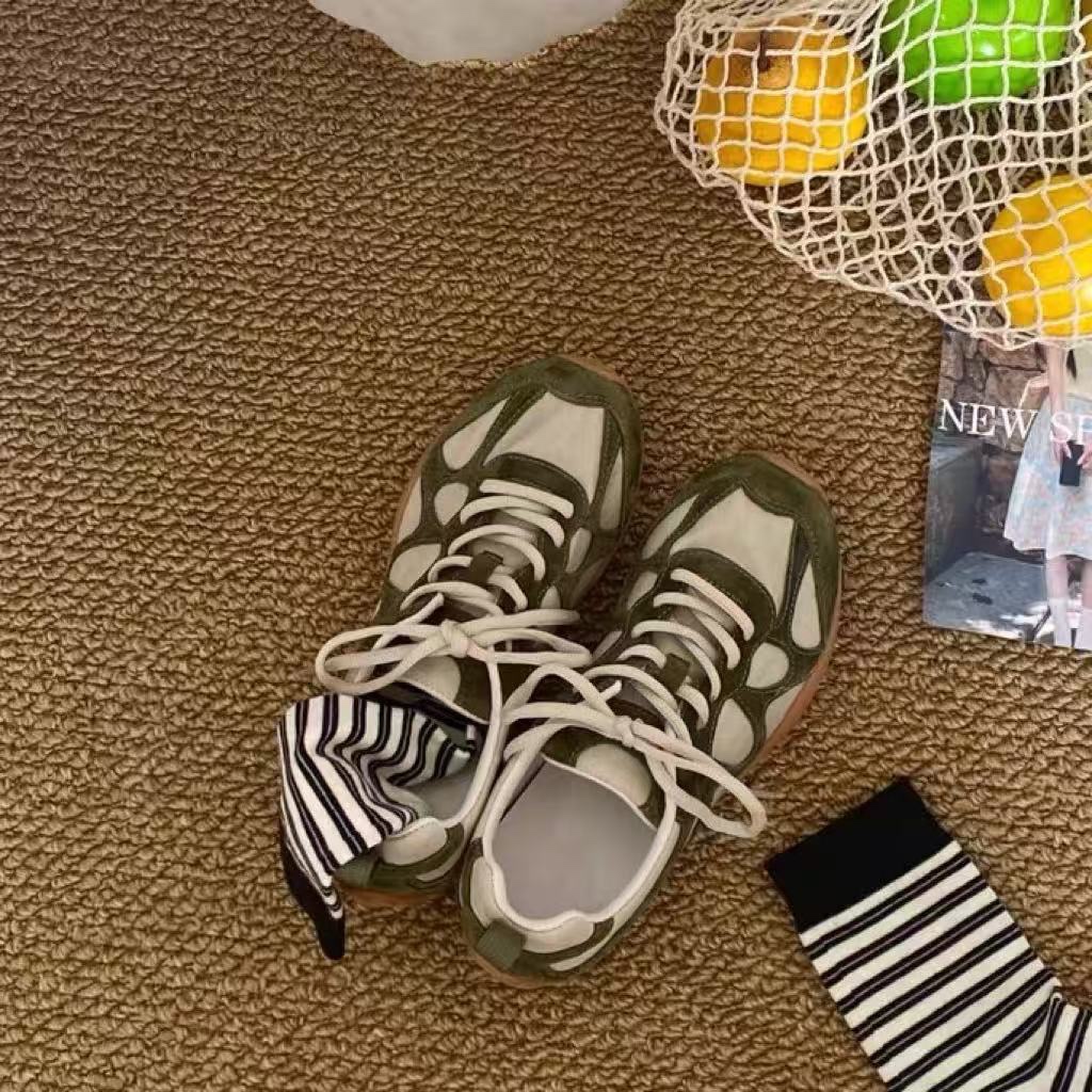Vintage Patchwork Bağcıklı Kad - Women'S Shoes Round Toe incelemesi ve fiyatı