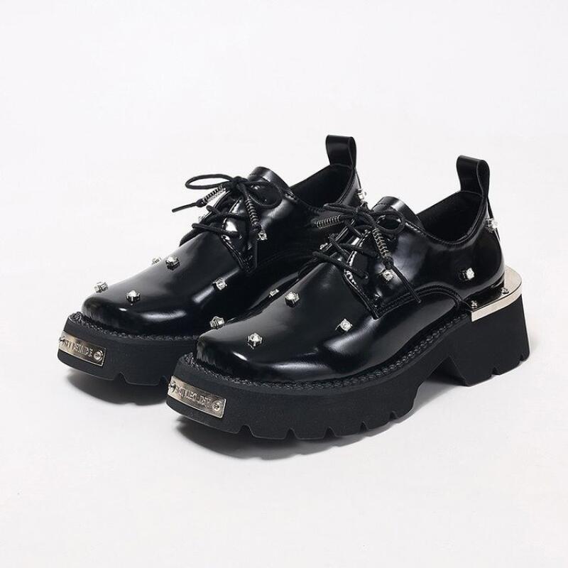 Punk Metal Dekorasyonlu Kalın  - Women'S Shoes Loafers Black incelemesi ve fiyatı