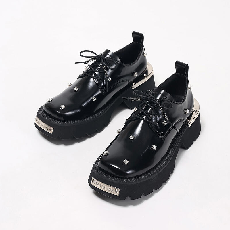 Punk Metal Dekorasyonlu Kalın  - Women'S Shoes Loafers Black incelemesi ve fiyatı