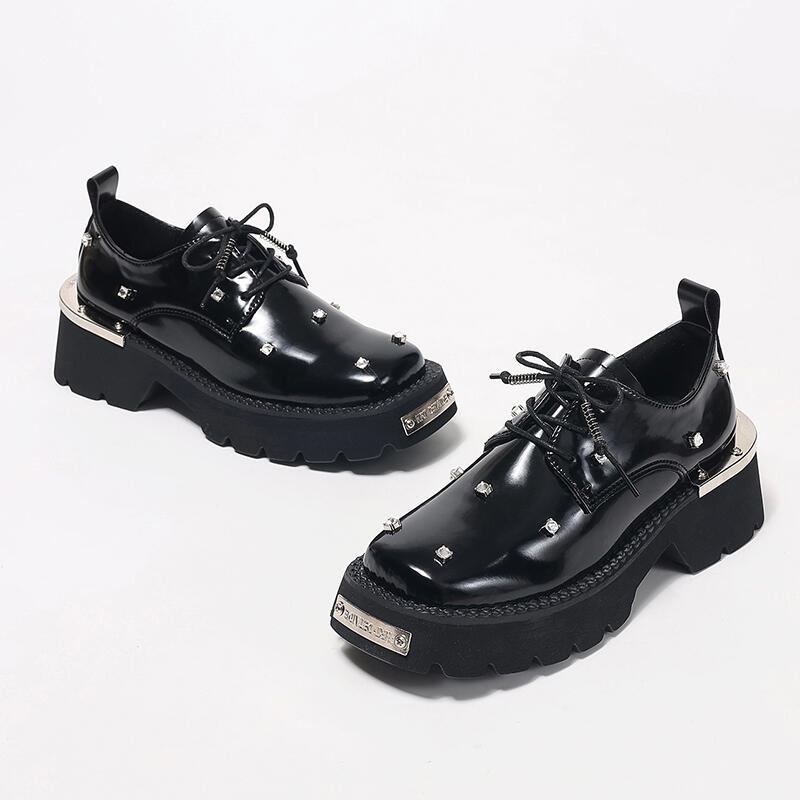 Punk Metal Dekorasyonlu Kalın  - Women'S Shoes Loafers Black incelemesi ve fiyatı