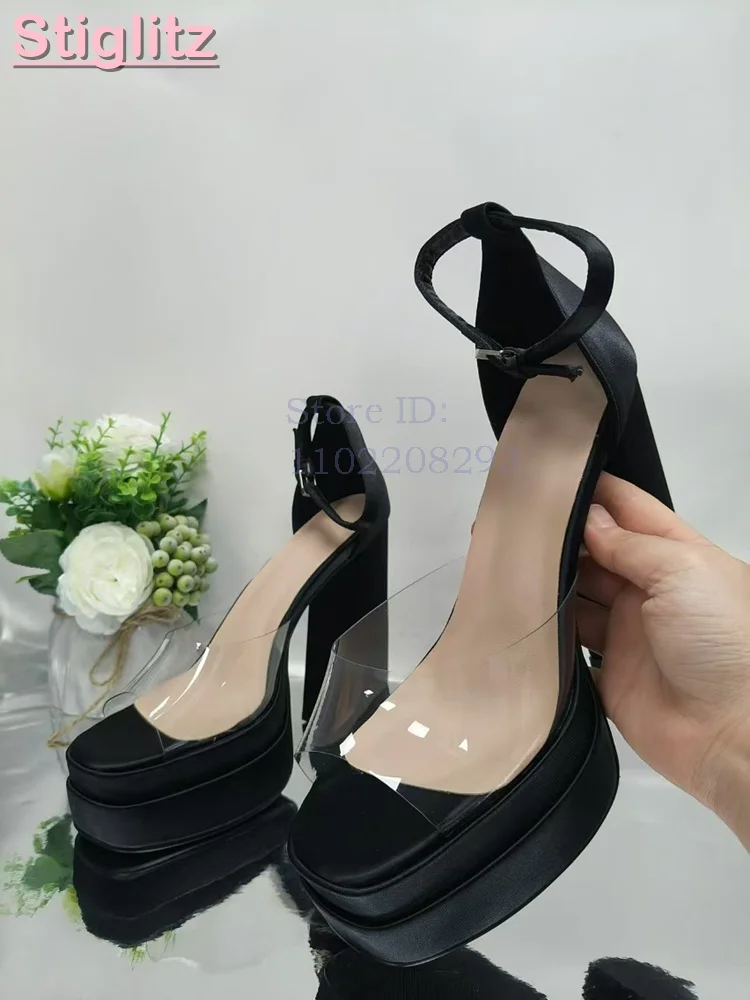 Açık Mavi Saten Kalın Topuklu  - Clear Strap Heel incelemesi ve fiyatı