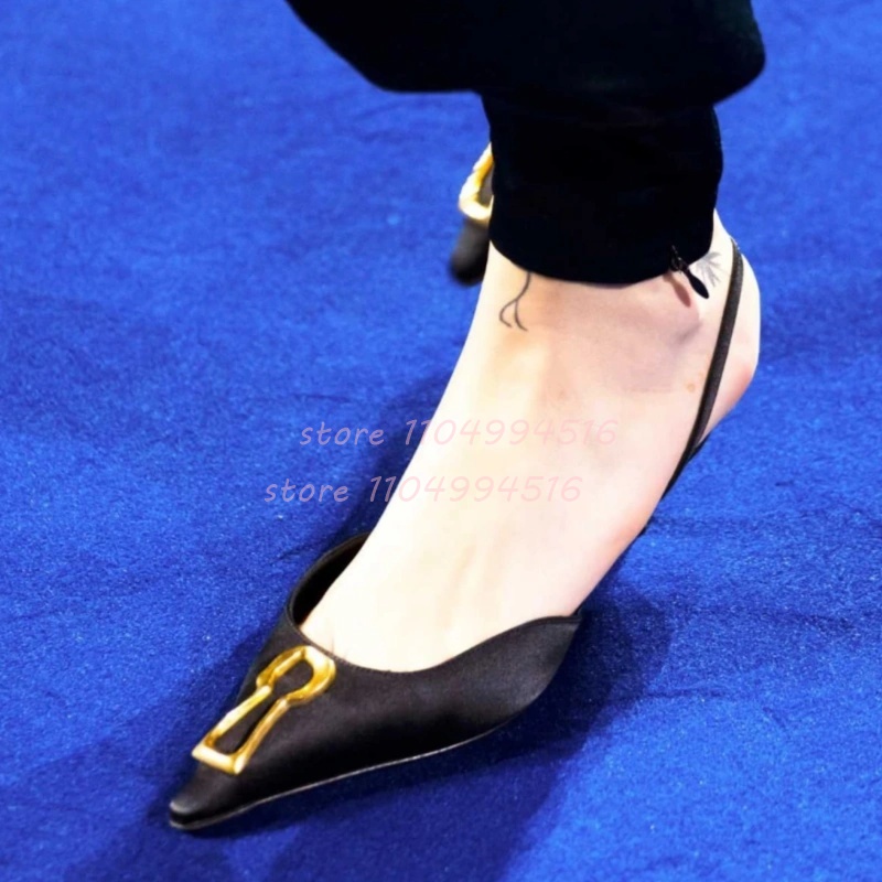 Metal Tokalı Çizgili Sivri Bur - Women'S Shoes Kitten Heels incelemesi ve fiyatı
