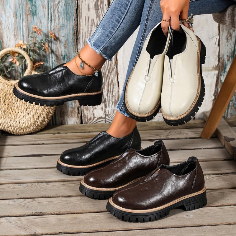 Retro İngiliz Tarzı Kadın Ayak - Women'S Shoes Round Toe incelemesi ve fiyatı