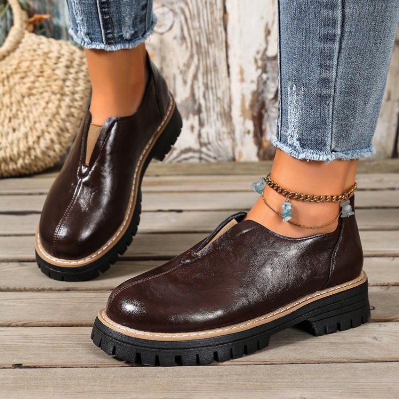 Retro İngiliz Tarzı Kadın Ayak - Women'S Shoes Round Toe incelemesi ve fiyatı
