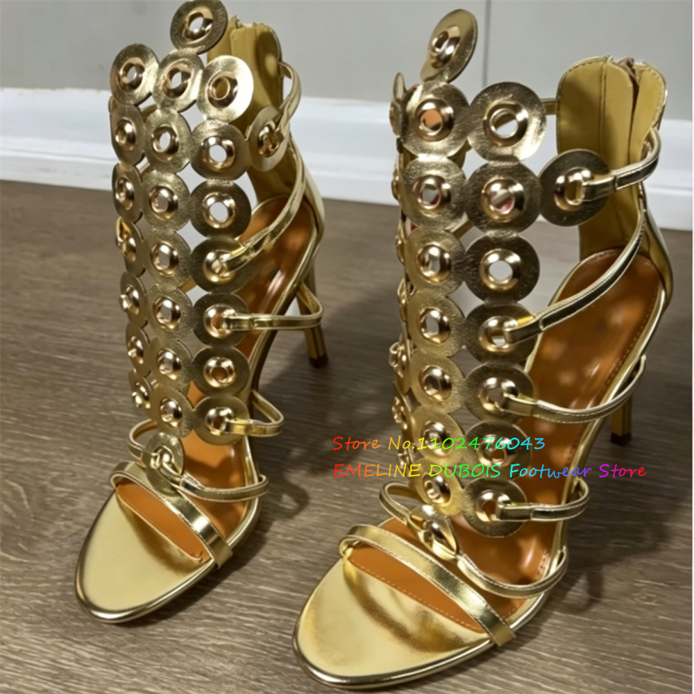 Altın Metal Daire Dekor Yüksek - Women'S Shoes Trendy incelemesi ve fiyatı
