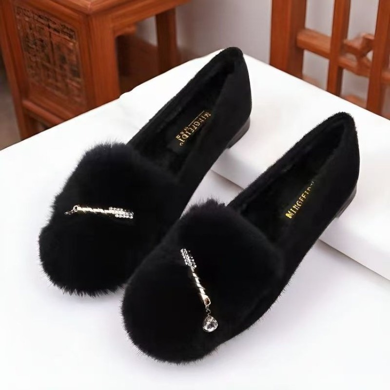 Siyah Tüylü Kadın Loafer Ayakk - Women'S Shoes Loafers Black incelemesi ve fiyatı